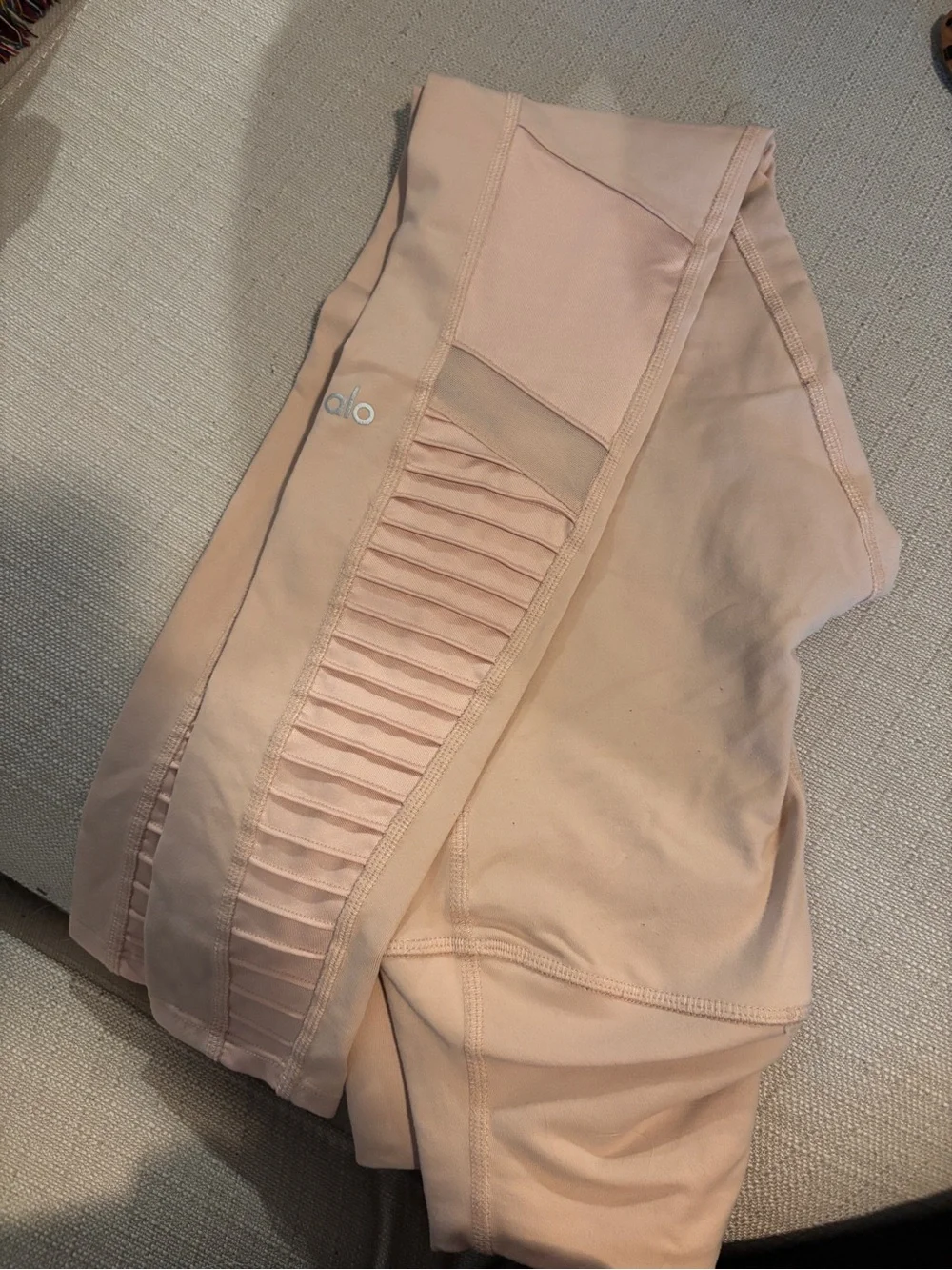 ALO Yoga Blush Pink High-Waist Moto Leggings